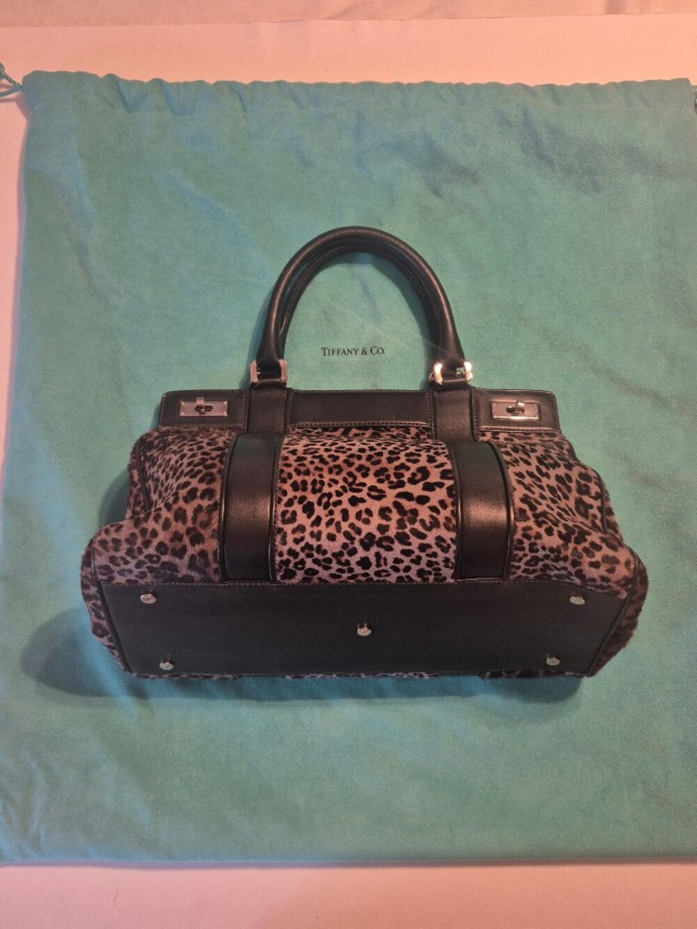 Tiffany & Co. Leopard print calf-hair handbag Genevieve